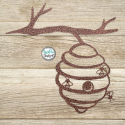 Bee Hive on a Branch - Metal Tree Stake - Bee Lovers Gift - Metal Garden Art - Honey Bees - Tree Art - Outdoor Decor - Bee Hive on a Branch