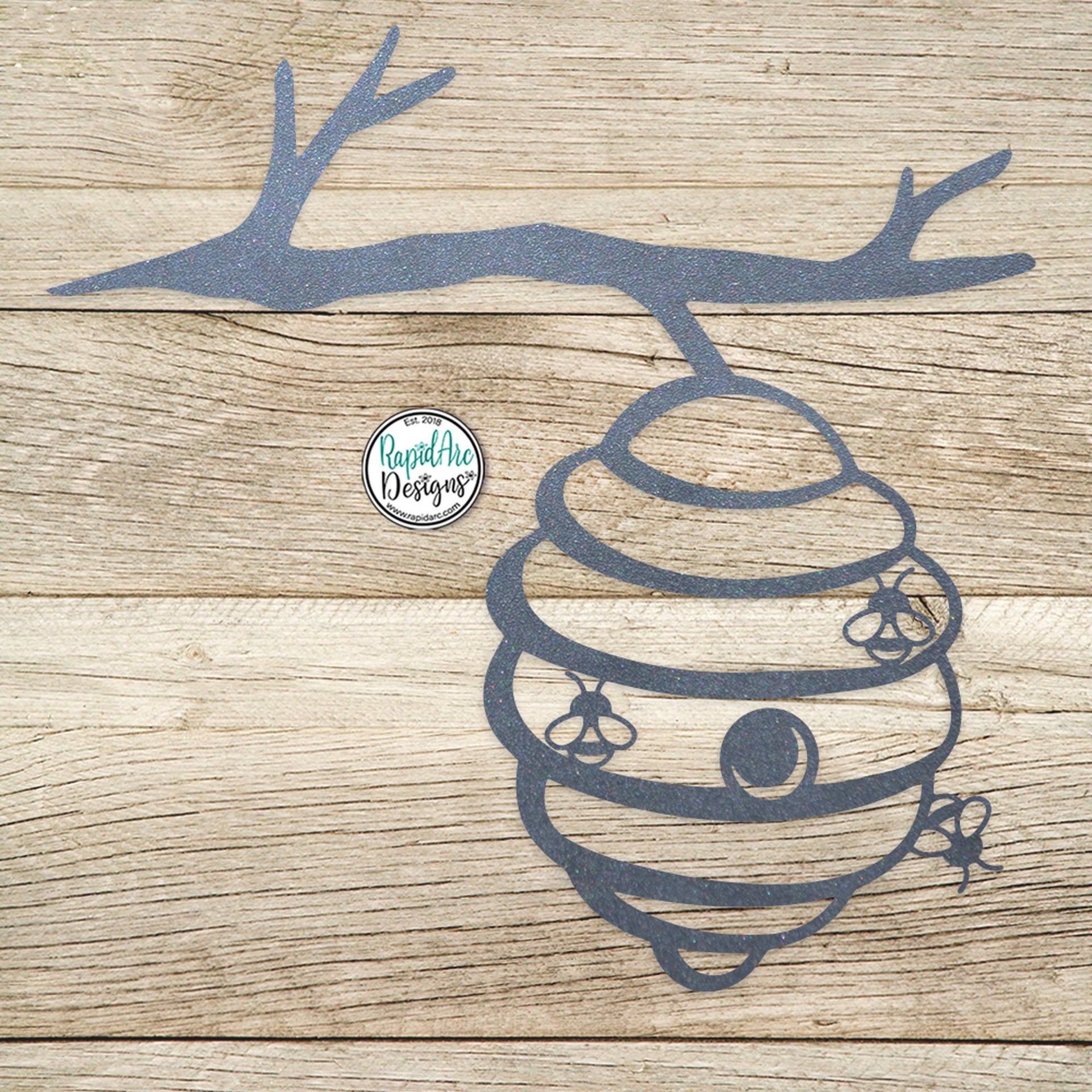 Bee Hive on a Branch - Metal Tree Stake - Bee Lovers Gift - Metal Garden Art - Honey Bees - Tree Art - Outdoor Decor - Bee Hive on a Branch