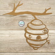 Bee Hive on a Branch - Metal Tree Stake - Bee Lovers Gift - Metal Garden Art - Honey Bees - Tree Art - Outdoor Decor - Bee Hive on a Branch