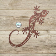 Metal Gecko Wall Decor - Metal Gecko Wall Art - Patio Decor - Indoor Outdoor Gift - Metal Garden Art - Metal Gecko