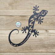Metal Gecko Wall Decor - Metal Gecko Wall Art - Patio Decor - Indoor Outdoor Gift - Metal Garden Art - Metal Gecko