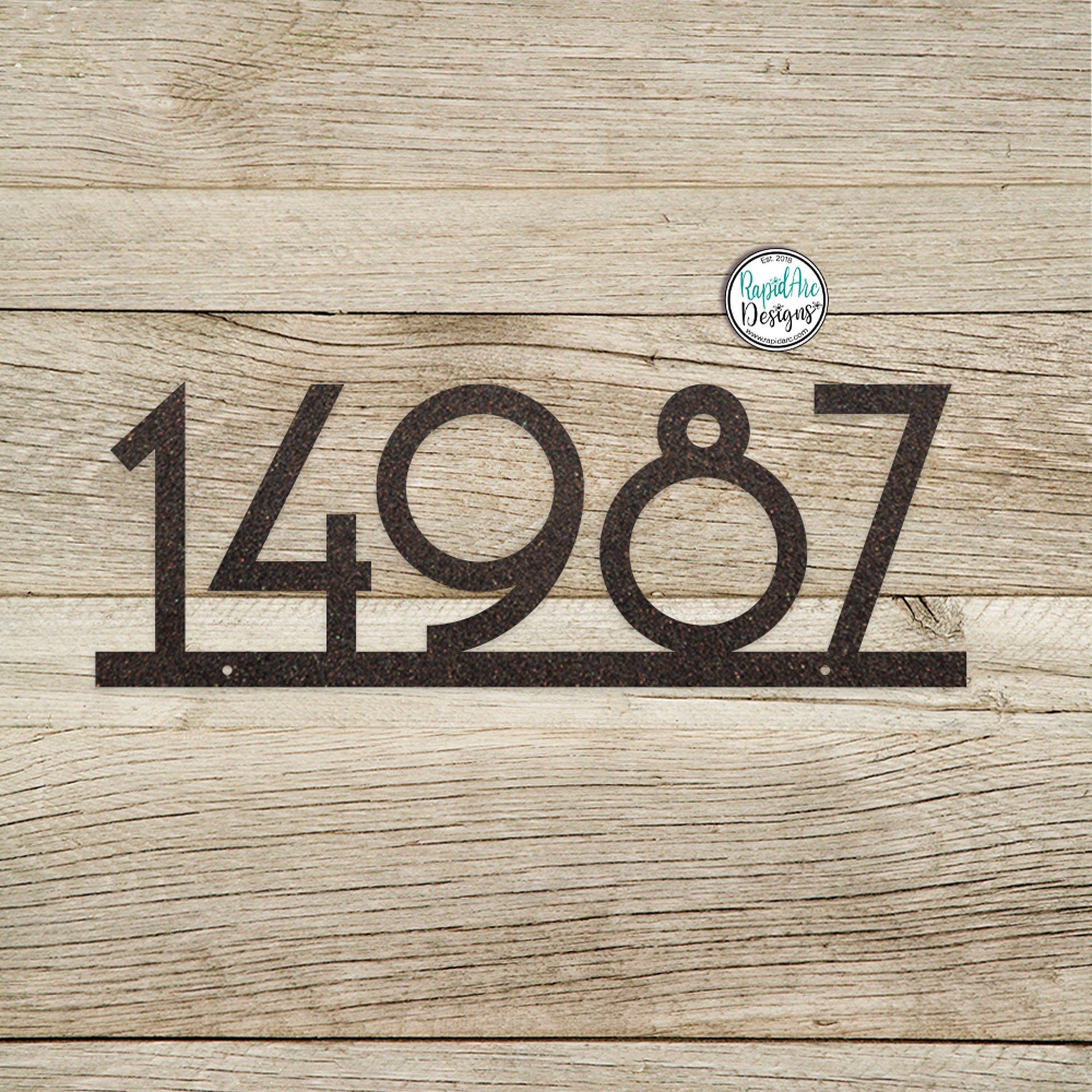 Mid Century 3 or 4 Inch Metal House Number Sign -  Address Number Sign - Modern Address Sign - Retro Style Numbers - MCM Address 3"/ 4" Sign