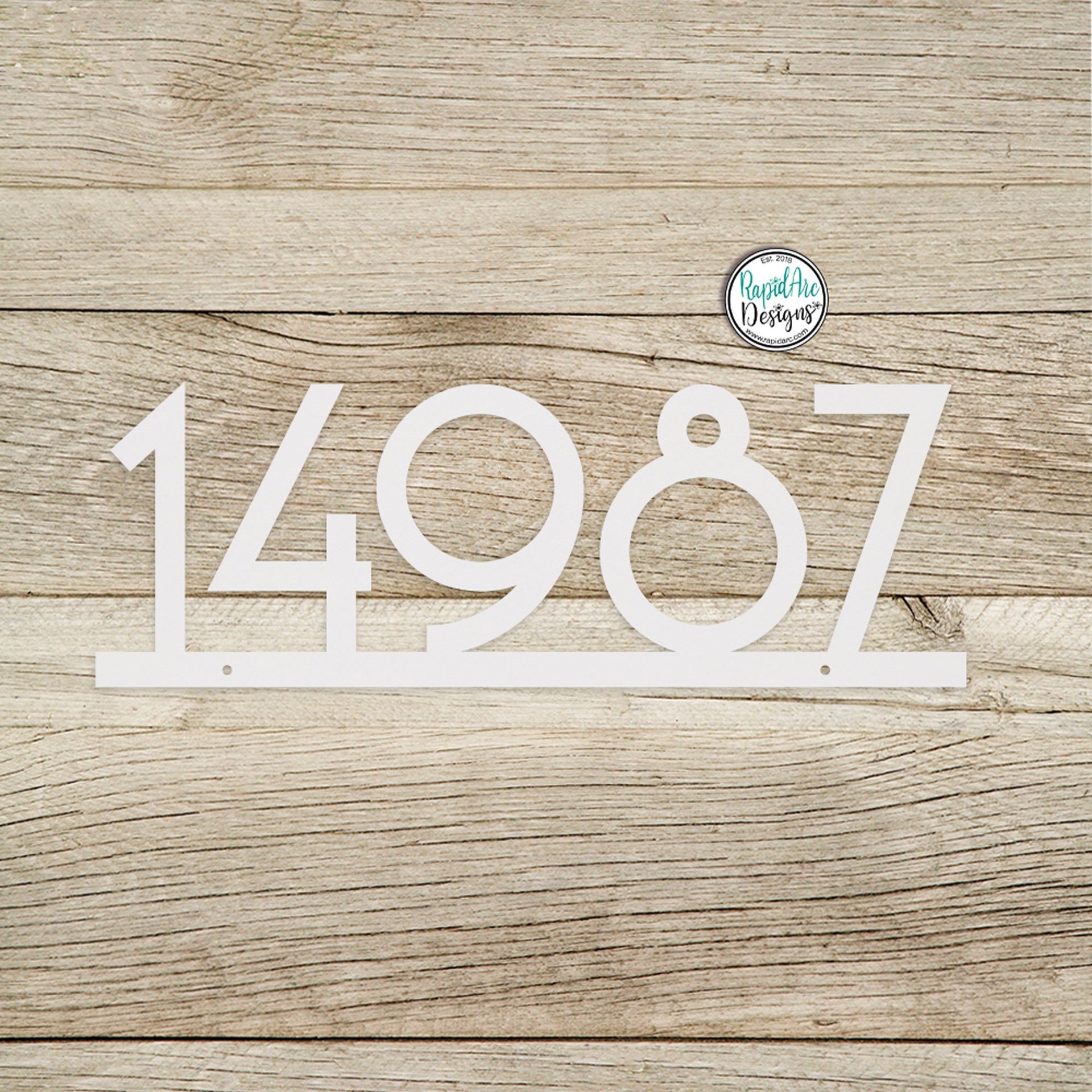 Mid Century 3 or 4 Inch Metal House Number Sign -  Address Number Sign - Modern Address Sign - Retro Style Numbers - MCM Address 3"/ 4" Sign