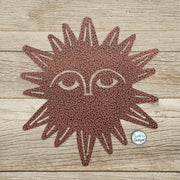 Metal Porcelina™ Gazing Sun - Hand Drawn Design - Unique Hand Drawn Sun - Outdoor Garden Art - Patio Porch Decor - Custom Metal Wall Art