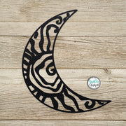 Wacky Moon - To Match our Original Hippie Fun Wacky Sun - Unique Metal Cresent Moon - Outdoor Garden Patio Decor - Custom Metal Wall Art