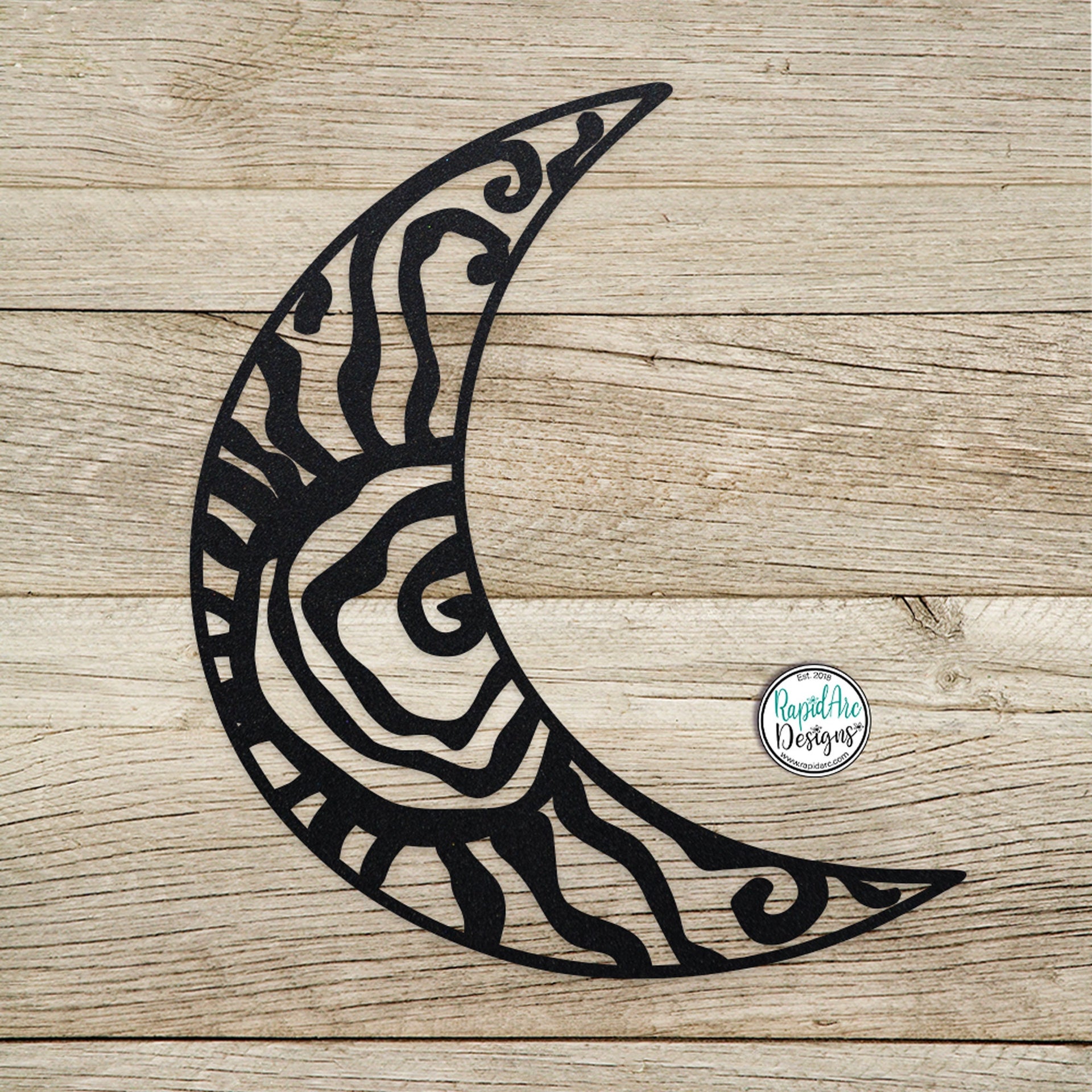 Wacky Moon - To Match our Original Hippie Fun Wacky Sun - Unique Metal Cresent Moon - Outdoor Garden Patio Decor - Custom Metal Wall Art