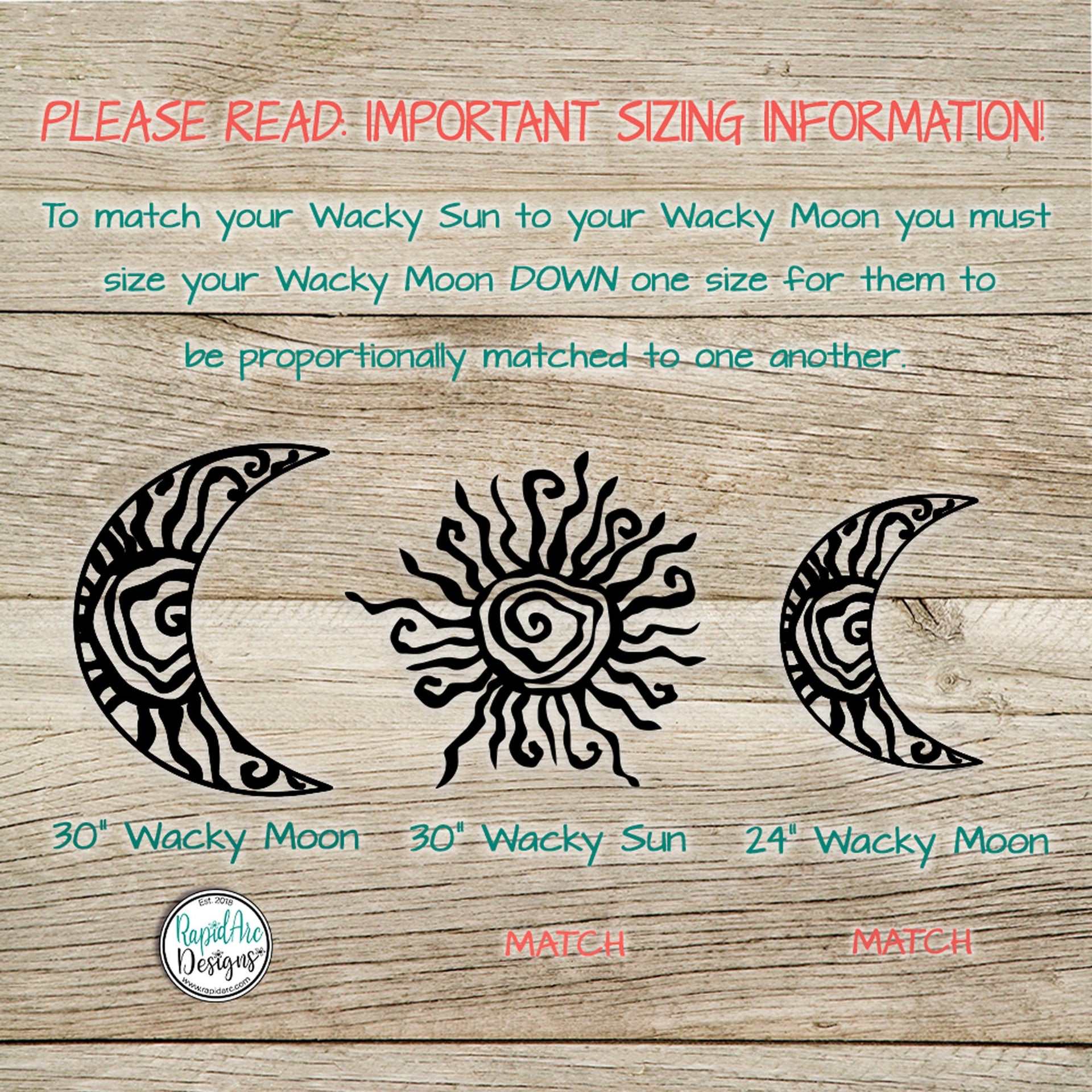 Wacky Moon - To Match our Original Hippie Fun Wacky Sun - Unique Metal Cresent Moon - Outdoor Garden Patio Decor - Custom Metal Wall Art