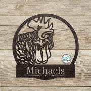 Metal Custom Rooster Name Sign - Personalized Rooster Wall Sign - Chicken Coop Sign - Rooster Art - Chicken Lover Gift - Custom Rooster
