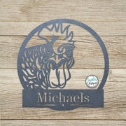 Metal Custom Rooster Name Sign - Personalized Rooster Wall Sign - Chicken Coop Sign - Rooster Art - Chicken Lover Gift - Custom Rooster