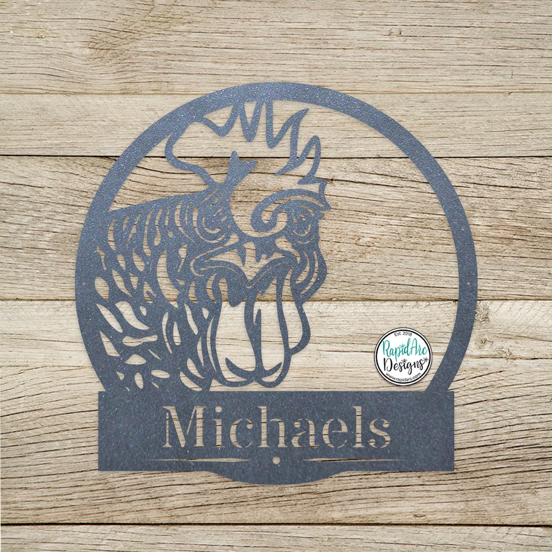 Metal Custom Rooster Name Sign - Personalized Rooster Wall Sign - Chicken Coop Sign - Rooster Art - Chicken Lover Gift - Custom Rooster