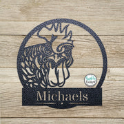 Metal Custom Rooster Name Sign - Personalized Rooster Wall Sign - Chicken Coop Sign - Rooster Art - Chicken Lover Gift - Custom Rooster