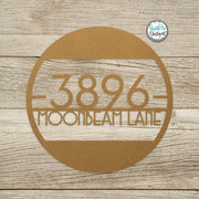 Metal Round Mid Century Modern Address Sign - Retro Style House Number Sign - Round Mid Century Address Number Sign - Style A1