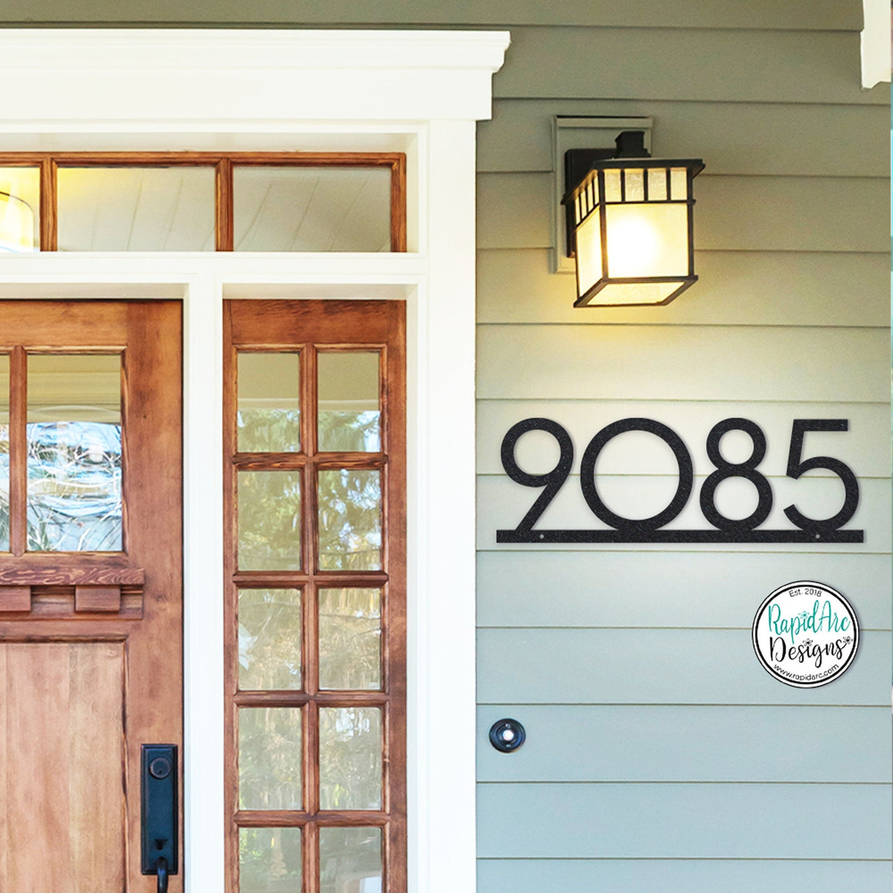 Modern Deco House Number Sign - Metal Address Number Sign - Modern Address Sign - House Numbers - Modern Address Number Sign - Style MC-1
