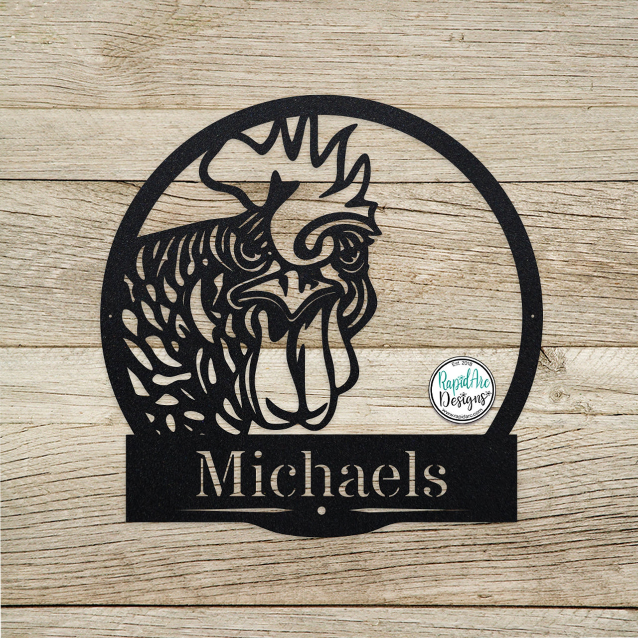 Metal Custom Rooster Name Sign - Personalized Rooster Wall Sign - Chicken Coop Sign - Rooster Art - Chicken Lover Gift - Custom Rooster