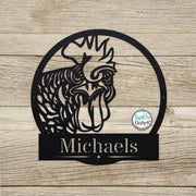 Metal Custom Rooster Name Sign - Personalized Rooster Wall Sign - Chicken Coop Sign - Rooster Art - Chicken Lover Gift - Custom Rooster