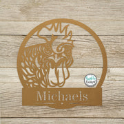 Metal Custom Rooster Name Sign - Personalized Rooster Wall Sign - Chicken Coop Sign - Rooster Art - Chicken Lover Gift - Custom Rooster