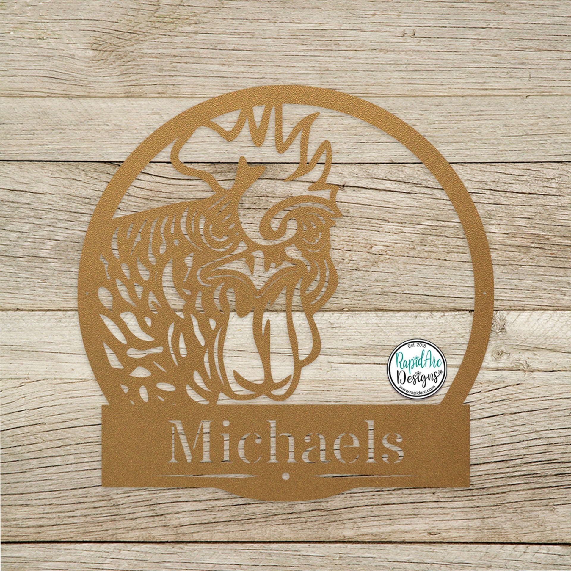 Metal Custom Rooster Name Sign - Personalized Rooster Wall Sign - Chicken Coop Sign - Rooster Art - Chicken Lover Gift - Custom Rooster