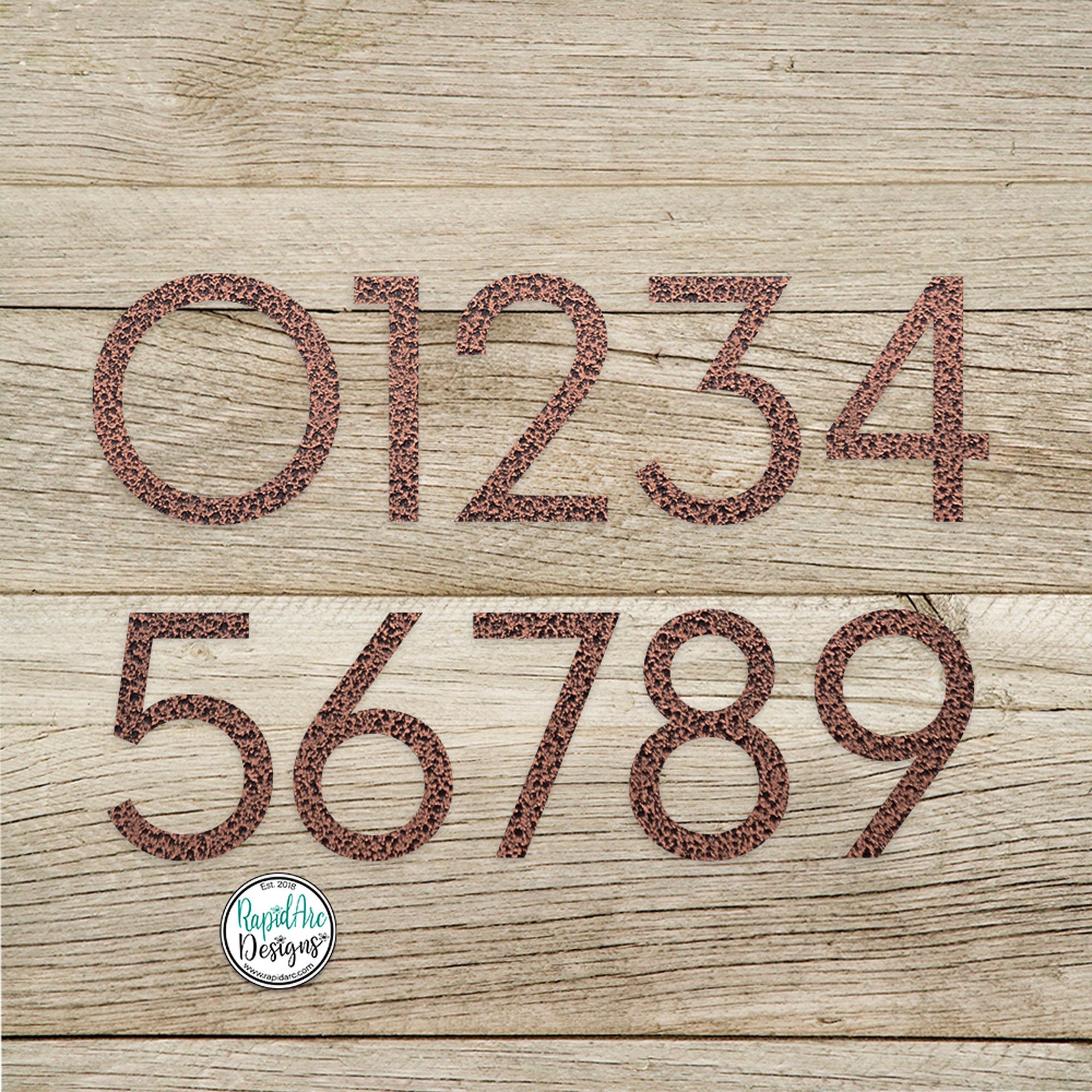 Metal Modern Deco House Numbers - Modern 5", 8" or 12" Individual House Numbers -Retro Home Address Numbers - Modern Deco Numbers Style MC-1