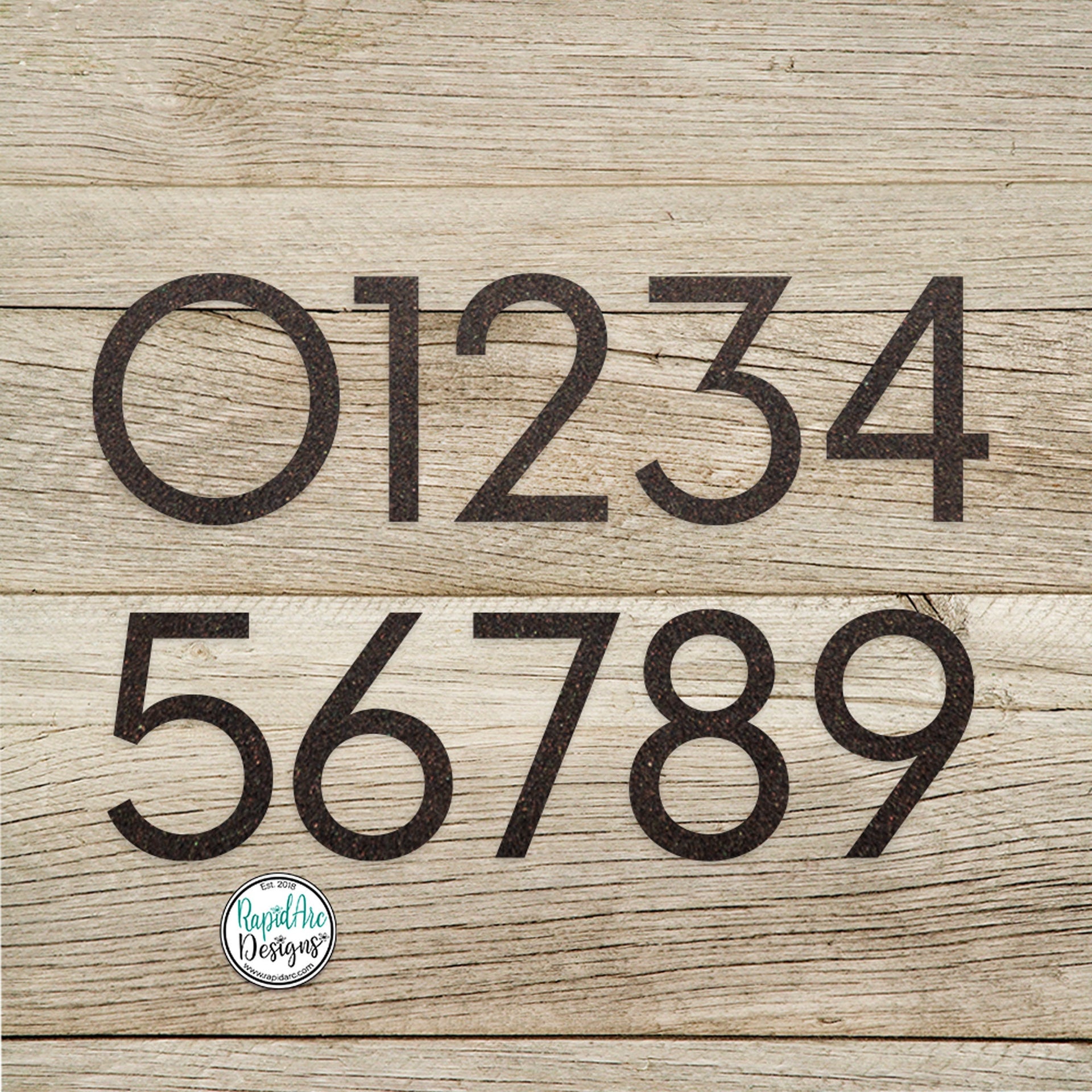 Metal Modern Deco House Numbers - Modern 5", 8" or 12" Individual House Numbers -Retro Home Address Numbers - Modern Deco Numbers Style MC-1