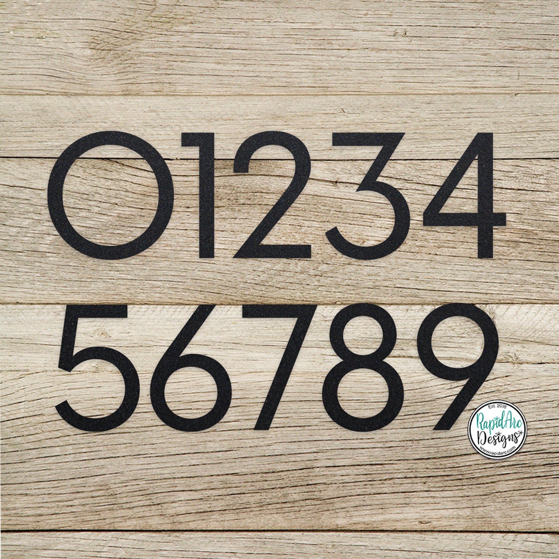 Metal Modern Deco House Numbers - Modern 5", 8" or 12" Individual House Numbers -Retro Home Address Numbers - Modern Deco Numbers Style MC-1