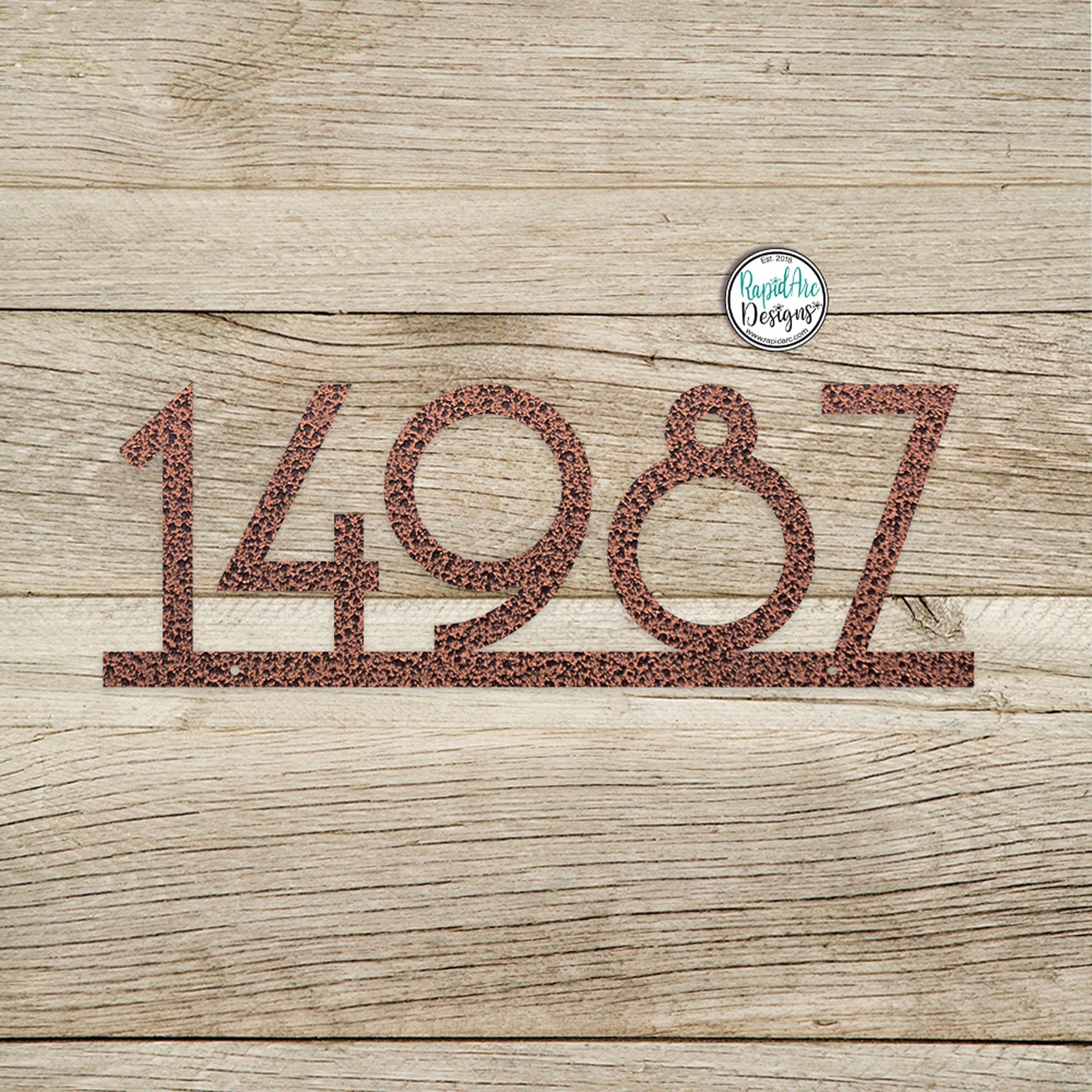 Mid Century 3 or 4 Inch Metal House Number Sign -  Address Number Sign - Modern Address Sign - Retro Style Numbers - MCM Address 3"/ 4" Sign