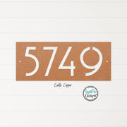 Mid Century Modern Rectangular House Number Sign - Modern Metal Address Sign -Retro Style House Number - MCM Rectangular Address Number Sign