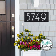Mid Century Modern Rectangular House Number Sign - Modern Metal Address Sign -Retro Style House Number - MCM Rectangular Address Number Sign