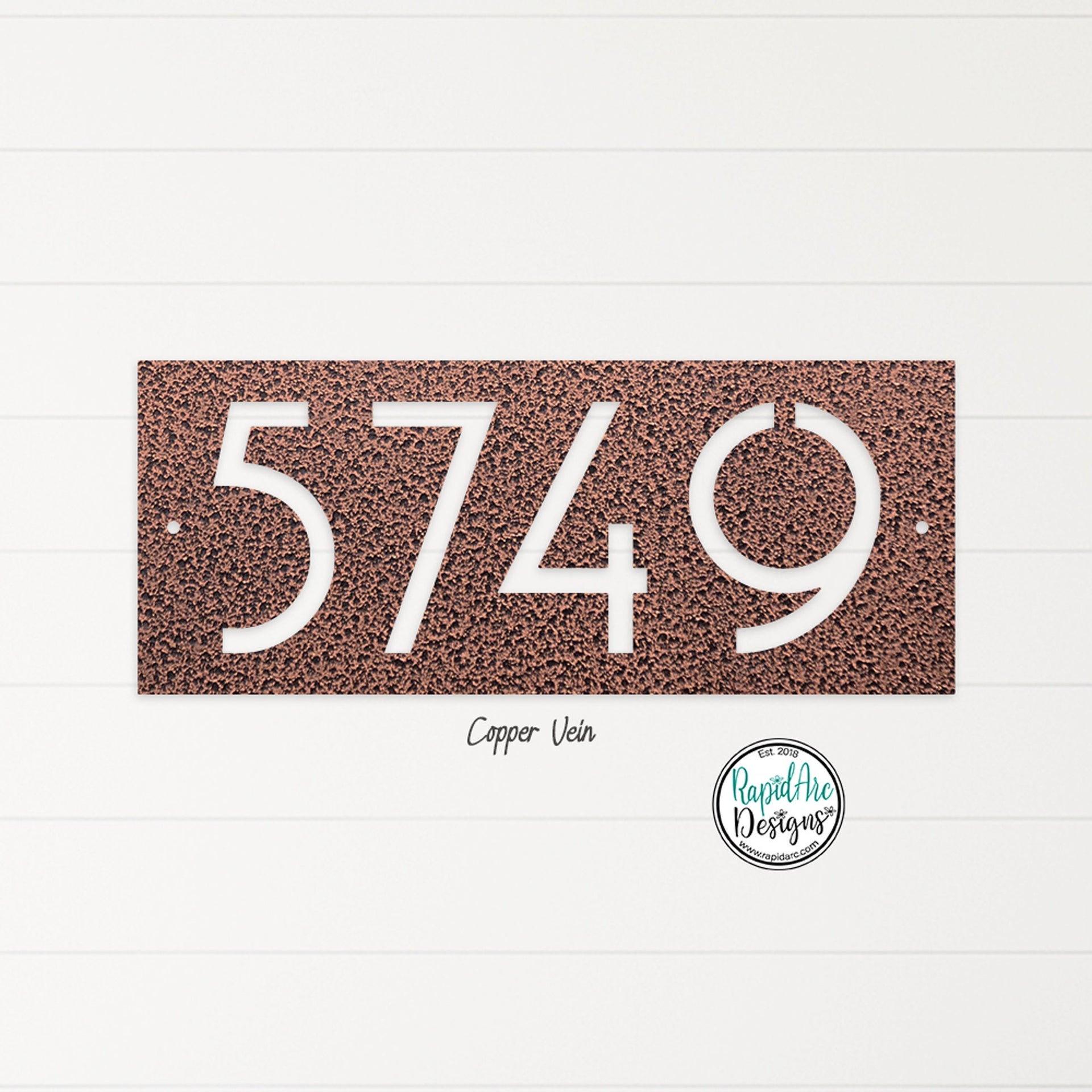 Mid Century Modern Rectangular House Number Sign - Modern Metal Address Sign -Retro Style House Number - MCM Rectangular Address Number Sign