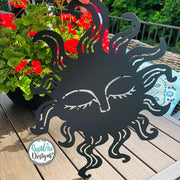 Porcelina™ Sun - Original Hand Drawn Design - Unique Metal Sun - Outdoor Garden Patio Decor - Hand Drawn Metal Sun - Custom Metal Wall Art