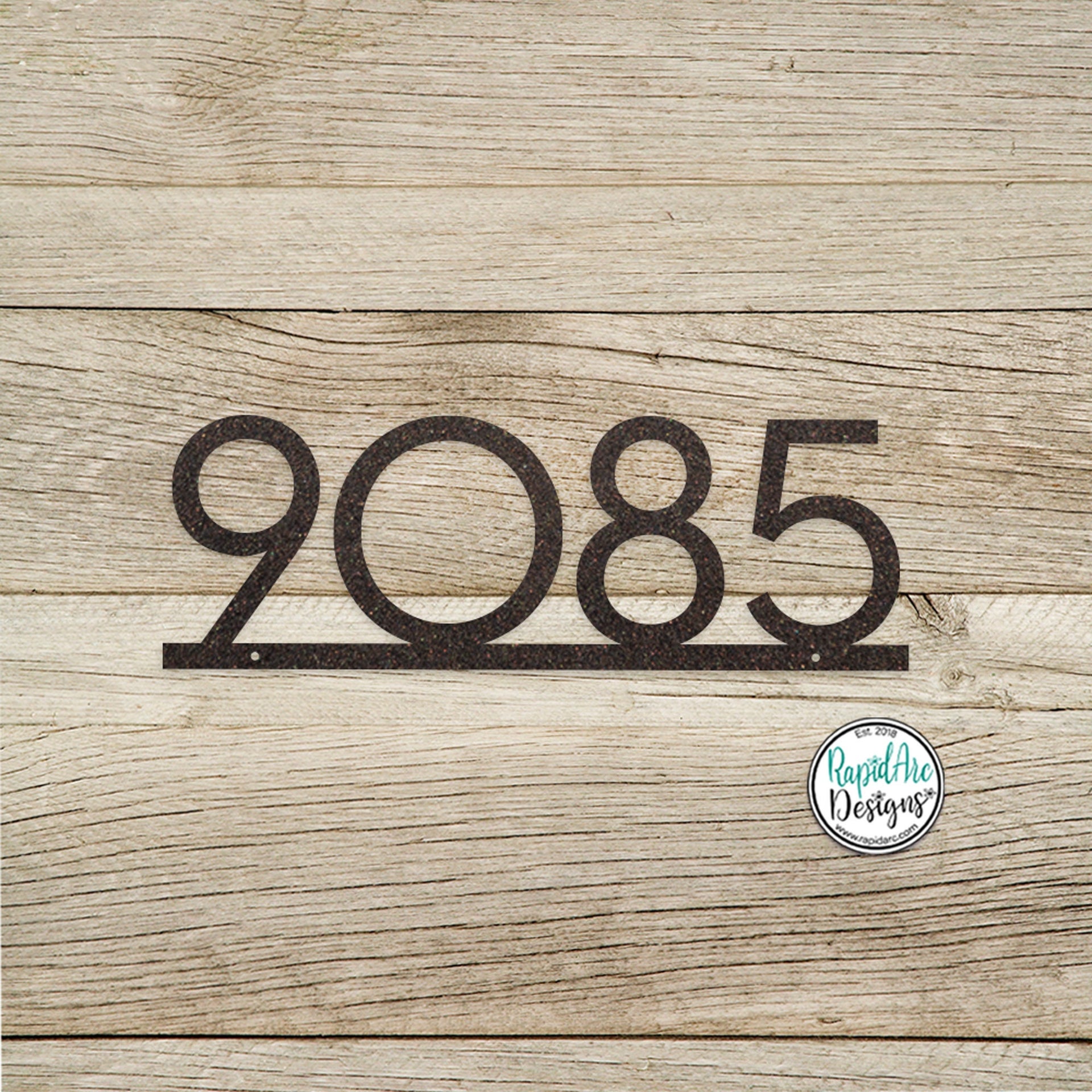 Modern Deco 3 or 4 Inch Metal House Number Sign -  Retro House Number Sign - Mailbox Address Sign - Modern Deco Address Numbers 3"/ 4" Sign