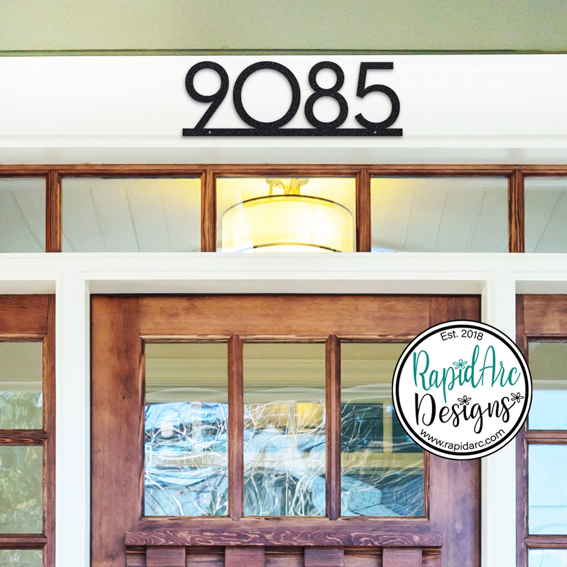 Modern Deco 3 or 4 Inch Metal House Number Sign -  Retro House Number Sign - Mailbox Address Sign - Modern Deco Address Numbers 3"/ 4" Sign