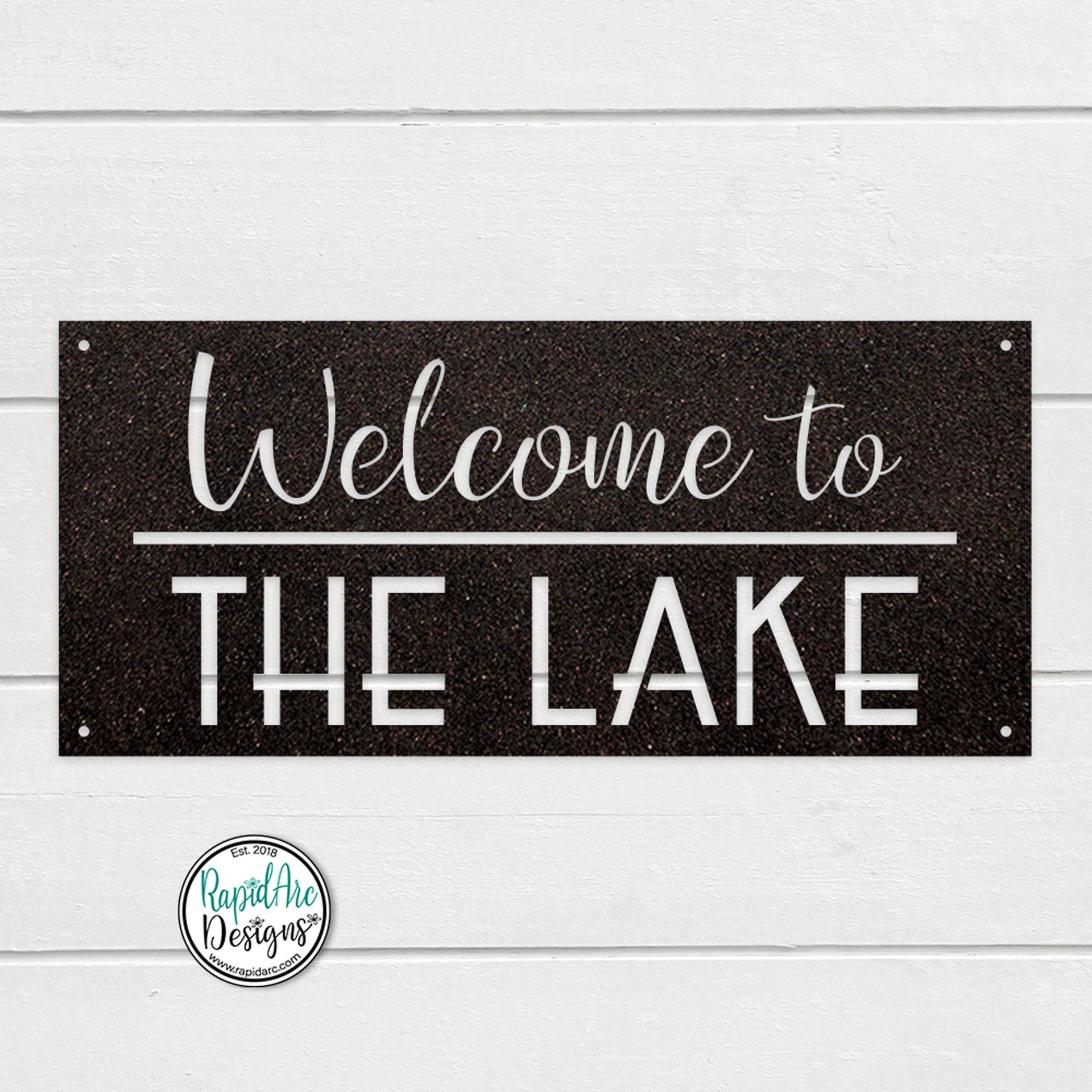 Welcome to the Lake Metal Sign | Mid Century Modern Lake Sign | Lake House Decor | Lakehouse Wall Art | Cottage or Cabin Decor