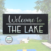 Welcome to the Lake Metal Sign | Mid Century Modern Lake Sign | Lake House Decor | Lakehouse Wall Art | Cottage or Cabin Decor