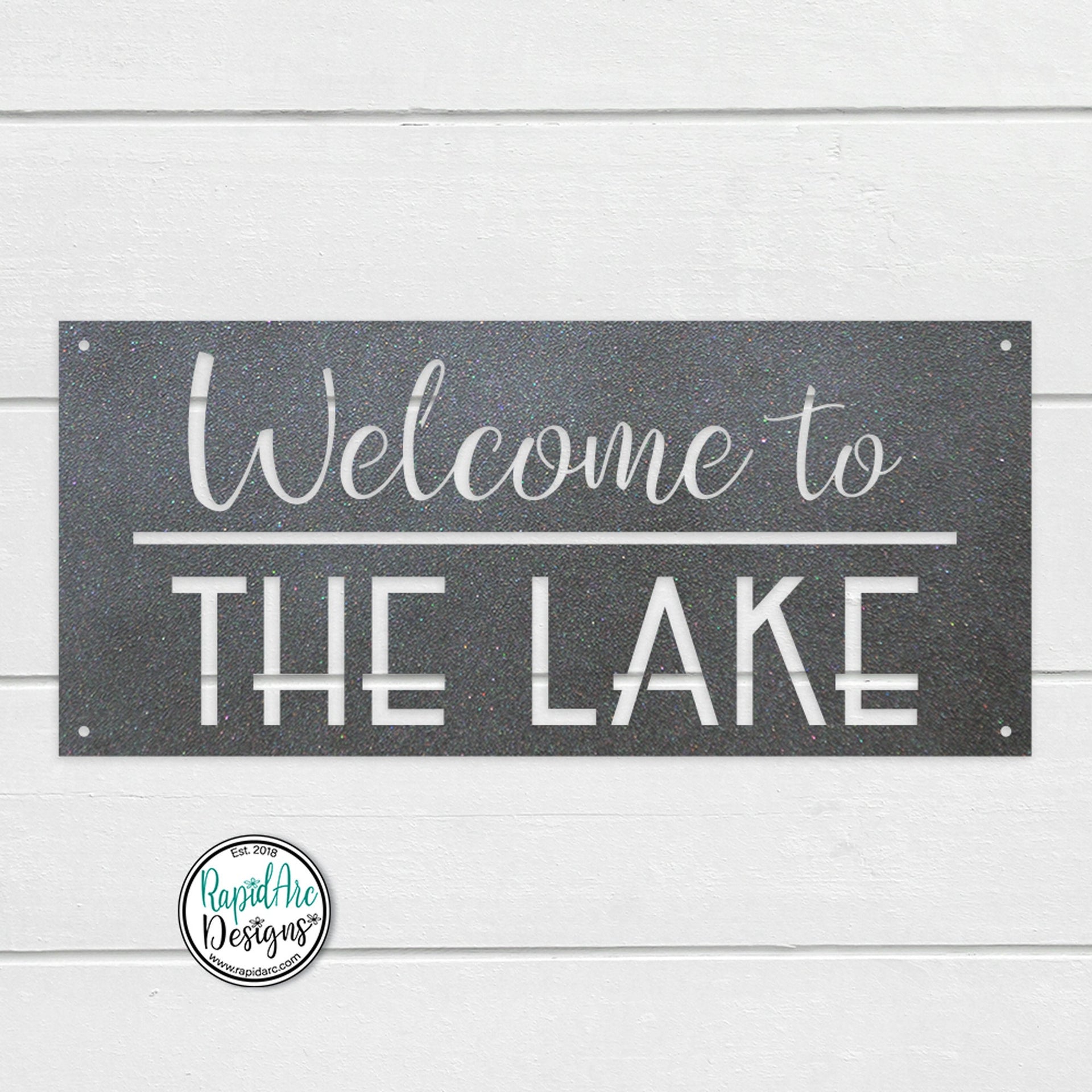 Welcome to the Lake Metal Sign | Mid Century Modern Lake Sign | Lake House Decor | Lakehouse Wall Art | Cottage or Cabin Decor