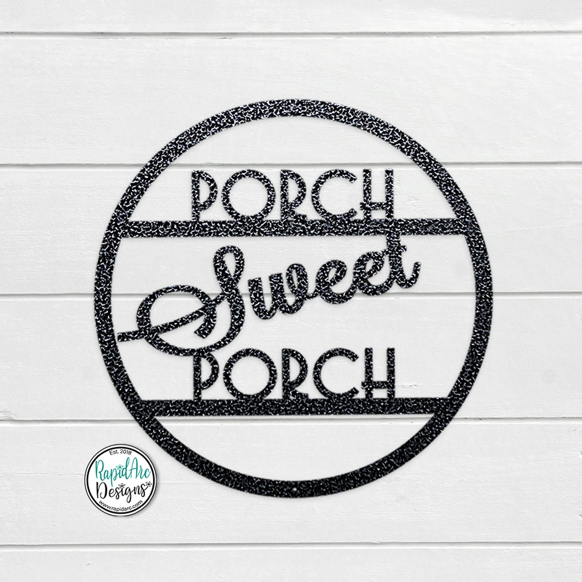 PORCH Sweet PORCH Round Metal Sign | Door Hanger | Custom Metal Sign | Outdoor Decor | Front Porch Sign