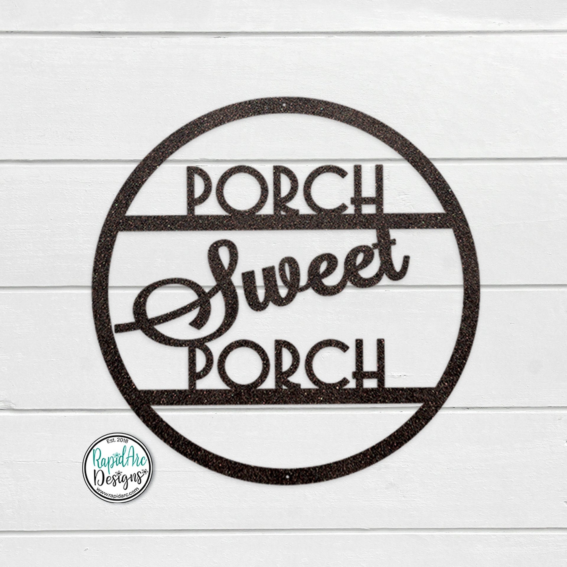 PORCH Sweet PORCH Round Metal Sign | Door Hanger | Custom Metal Sign | Outdoor Decor | Front Porch Sign