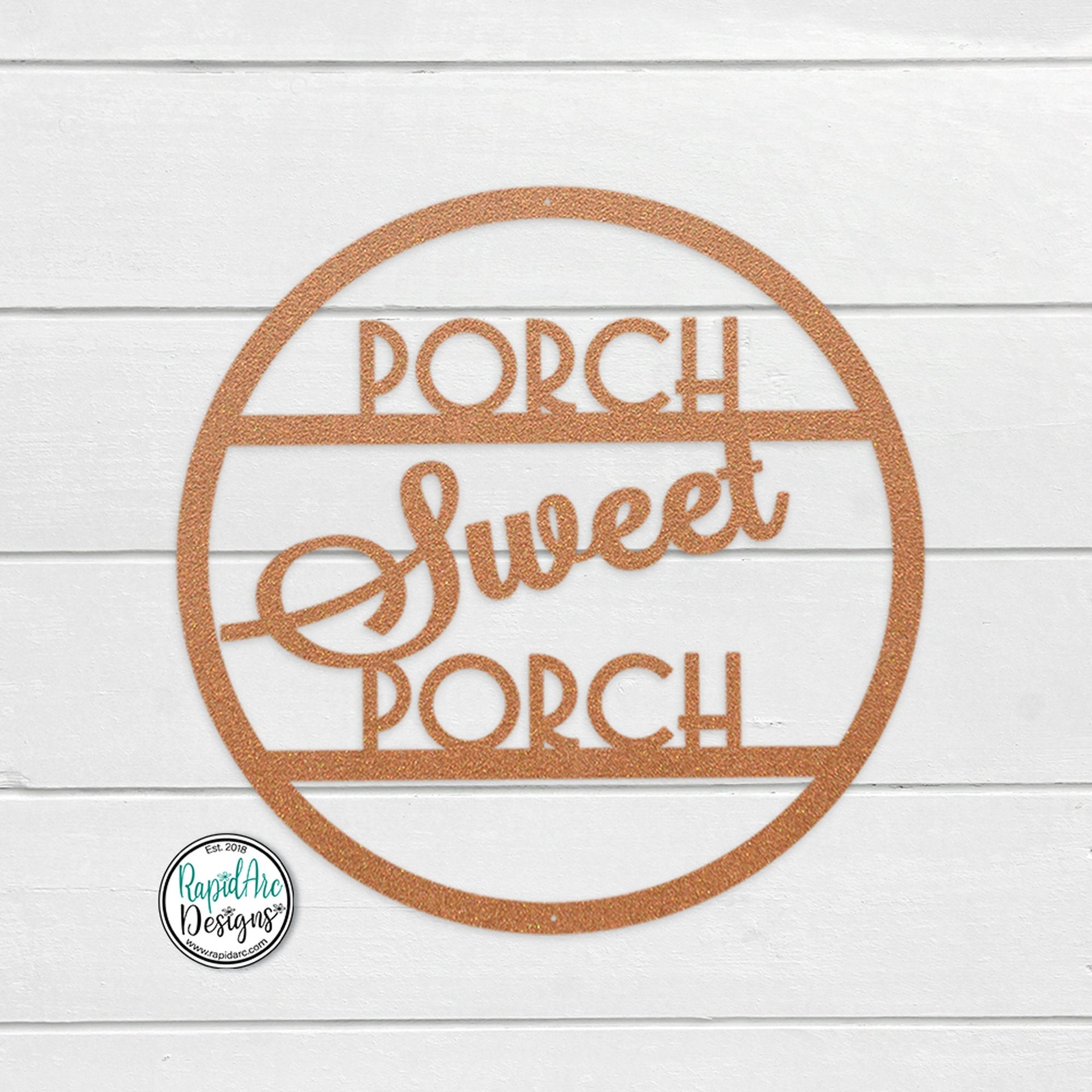 PORCH Sweet PORCH Round Metal Sign | Door Hanger | Custom Metal Sign | Outdoor Decor | Front Porch Sign