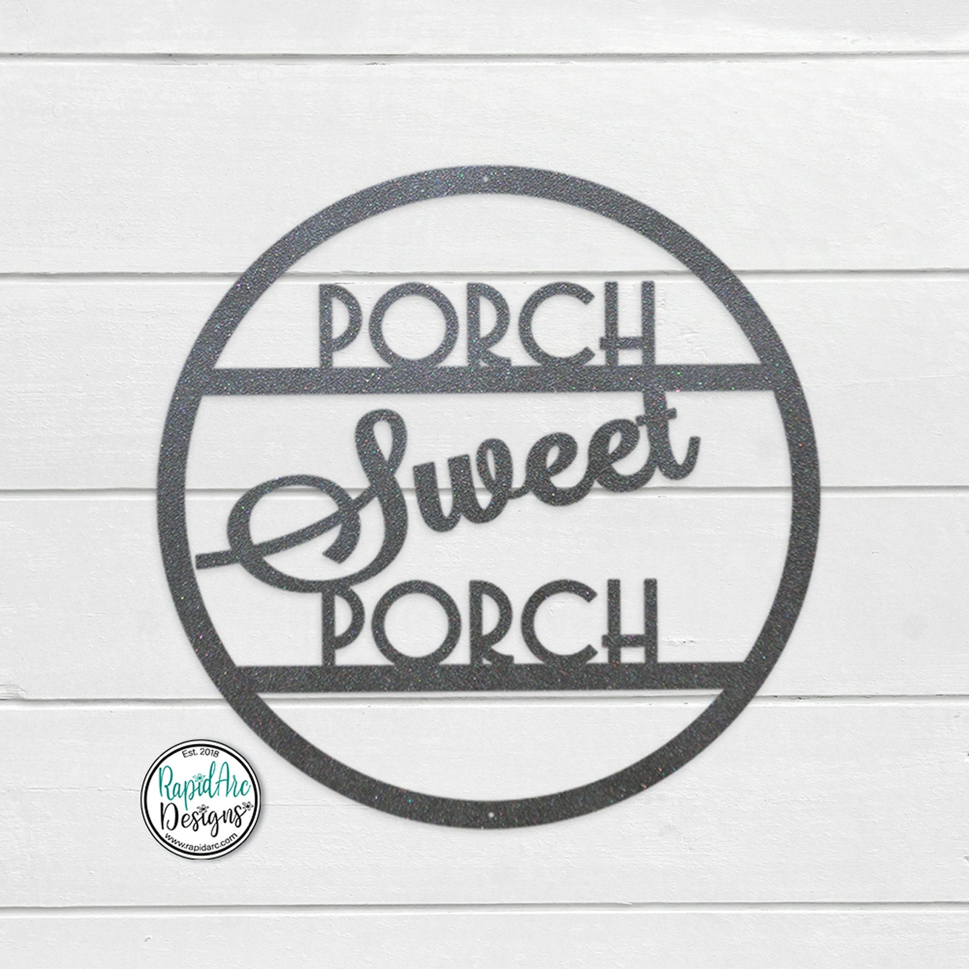 PORCH Sweet PORCH Round Metal Sign | Door Hanger | Custom Metal Sign | Outdoor Decor | Front Porch Sign