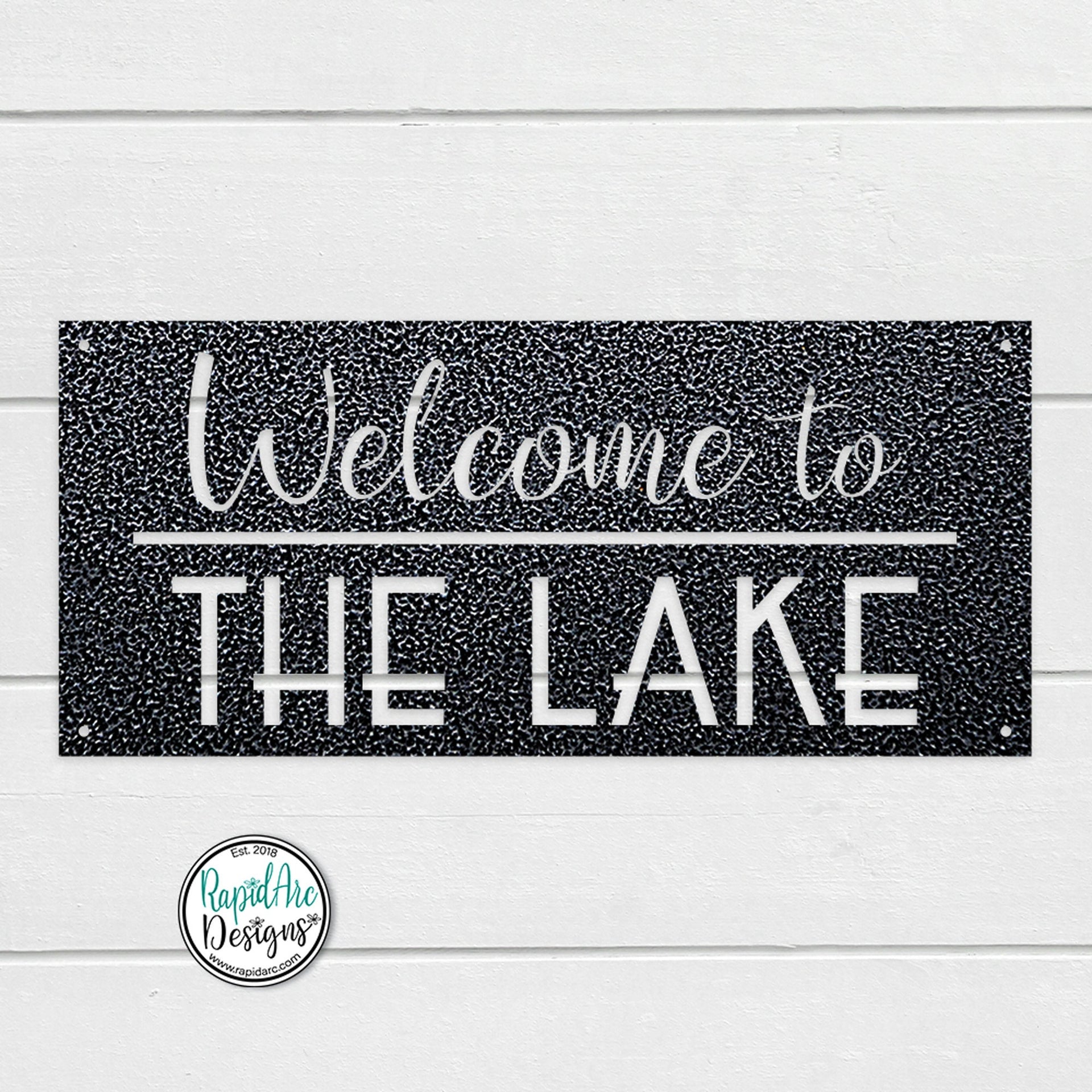 Welcome to the Lake Metal Sign | Mid Century Modern Lake Sign | Lake House Decor | Lakehouse Wall Art | Cottage or Cabin Decor