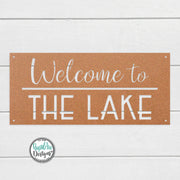 Welcome to the Lake Metal Sign | Mid Century Modern Lake Sign | Lake House Decor | Lakehouse Wall Art | Cottage or Cabin Decor