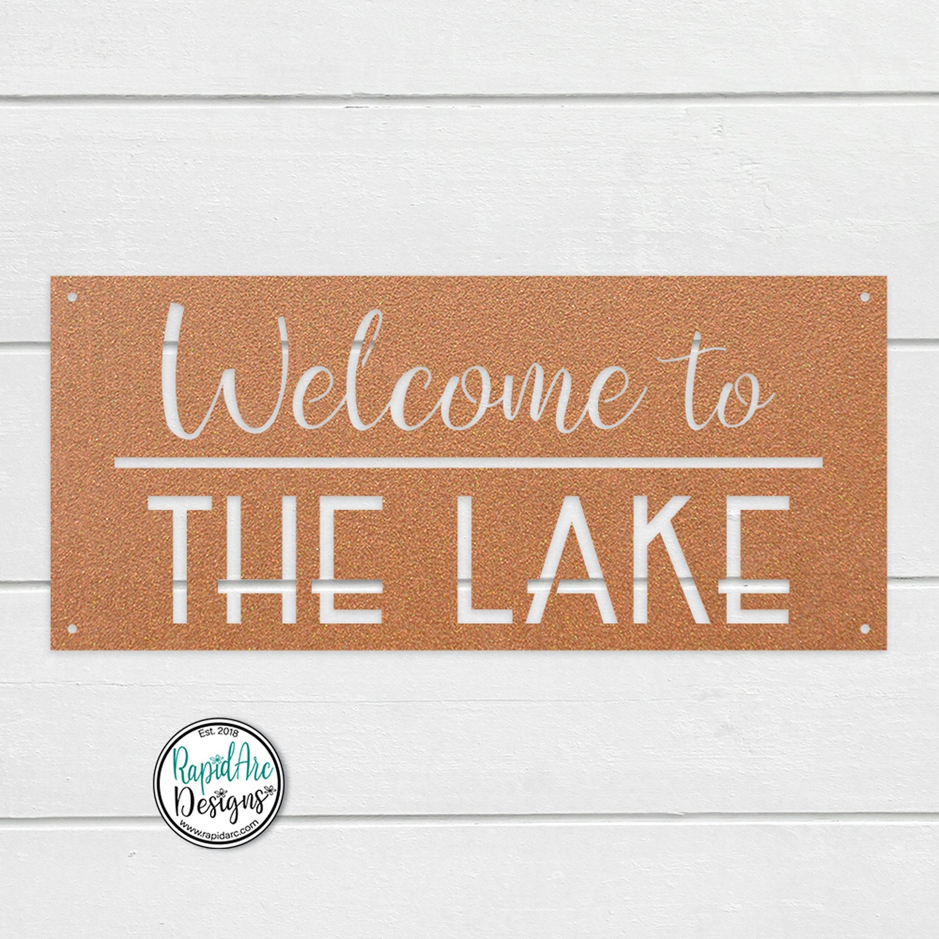 Welcome to the Lake Metal Sign | Mid Century Modern Lake Sign | Lake House Decor | Lakehouse Wall Art | Cottage or Cabin Decor